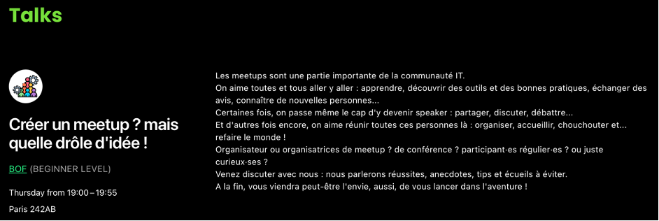 sujet du BOF TADx soumis dans le programme de Devoxx France 2024 et ça claque en vrai