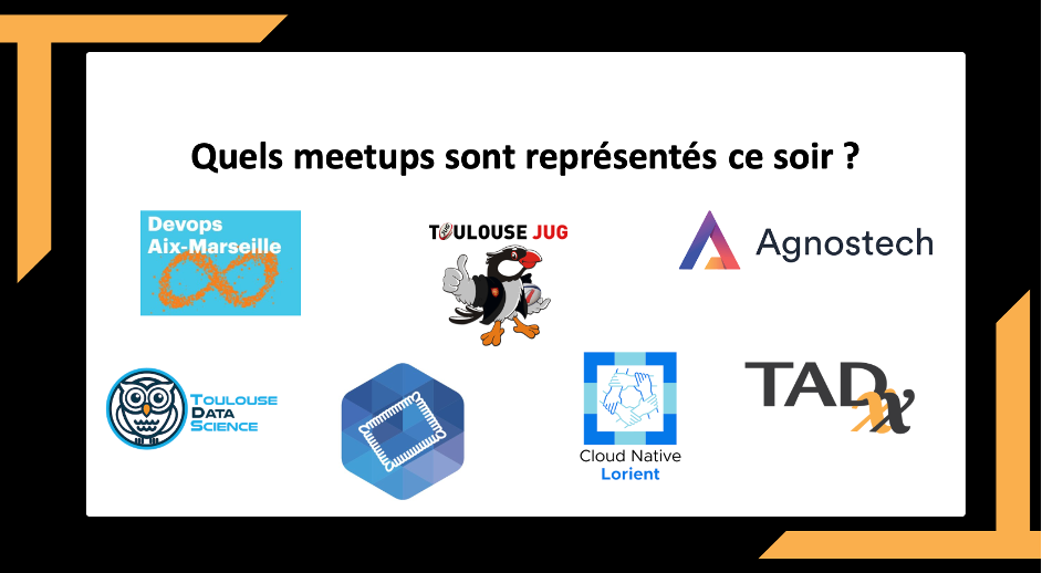 logos des meetups présents lors du BOF TADx à Devoxx France 2024