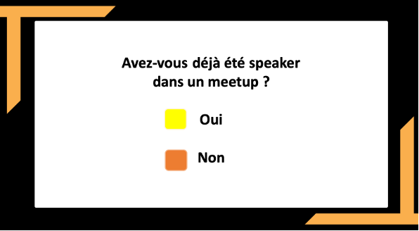 question : avez§vous déjà été speaker dans un meetup ?